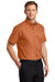 Port Authority S508/TLS508 Mens Easy Care Wrinkle Resistant Short Sleeve Button Down Shirt w/ Pocket Texas Orange 3Q