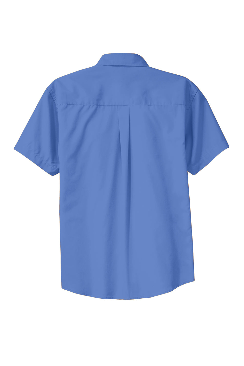 Port Authority S508/TLS508 Mens Easy Care Wrinkle Resistant Short Sleeve Button Down Shirt w/ Pocket Ultramarine Blue Flat Back