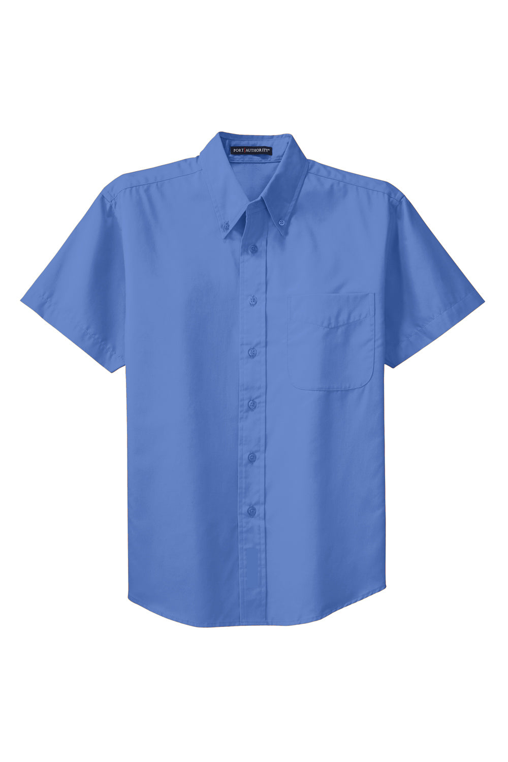 Port Authority S508/TLS508 Mens Easy Care Wrinkle Resistant Short Sleeve Button Down Shirt w/ Pocket Ultramarine Blue Flat Front