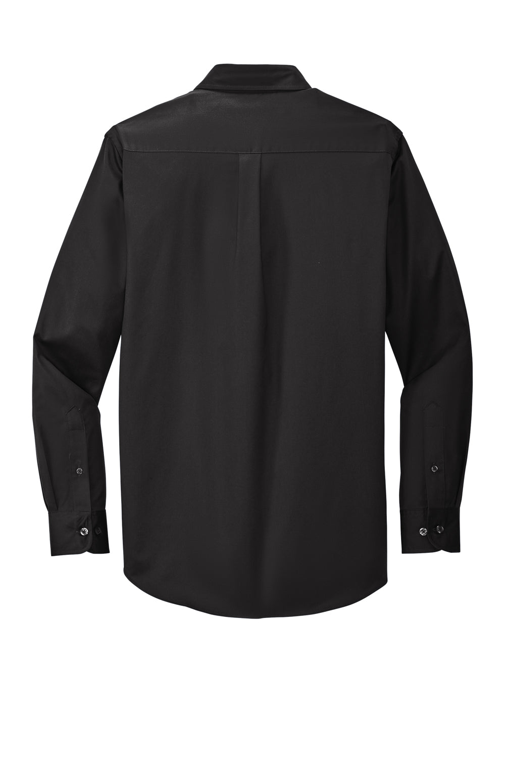 Port Authority S608/TLS608/S608ES Mens Easy Care Wrinkle Resistant Long Sleeve Button Down Shirt w/ Pocket Black Flat Back