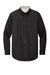 Port Authority S608/TLS608/S608ES Mens Easy Care Wrinkle Resistant Long Sleeve Button Down Shirt w/ Pocket Black Flat Front