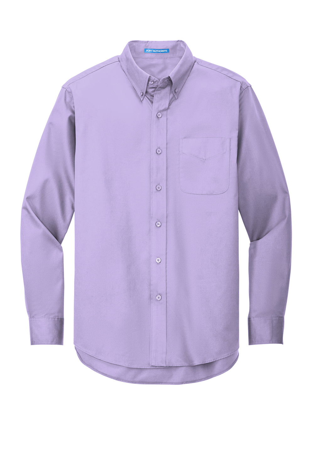 Port Authority S608/TLS608/S608ES Mens Easy Care Wrinkle Resistant Long Sleeve Button Down Shirt w/ Pocket Bright Lavender Purple Flat Front