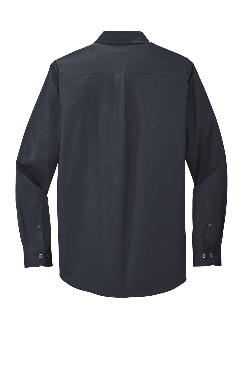Port Authority S608/TLS608/S608ES Mens Easy Care Wrinkle Resistant Long Sleeve Button Down Shirt w/ Pocket Classic Navy Blue Flat Back