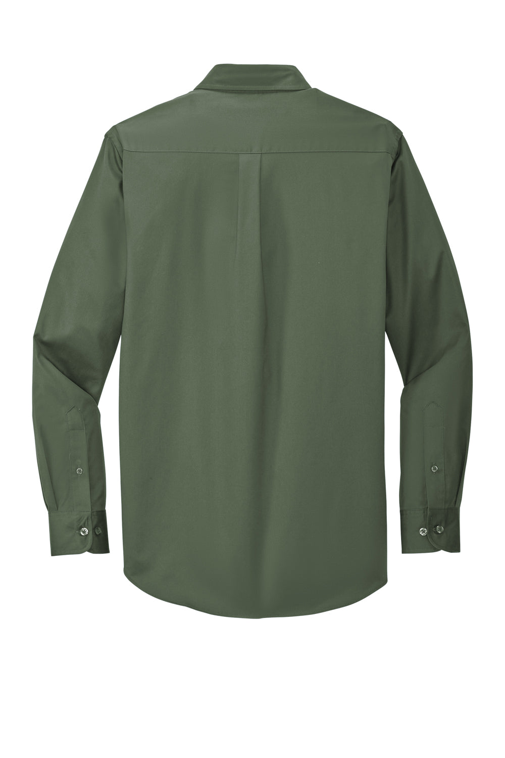 Port Authority S608/TLS608/S608ES Mens Easy Care Wrinkle Resistant Long Sleeve Button Down Shirt w/ Pocket Clover Green Flat Back