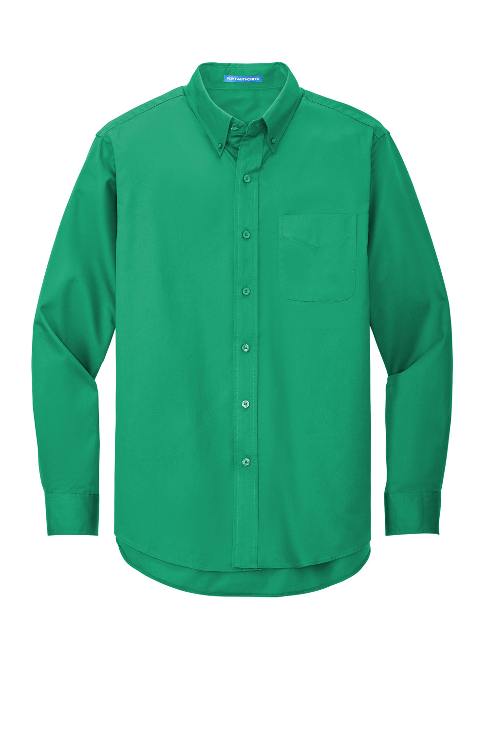 Port Authority S608/TLS608/S608ES Mens Easy Care Wrinkle Resistant Long Sleeve Button Down Shirt w/ Pocket Court Green Flat Front