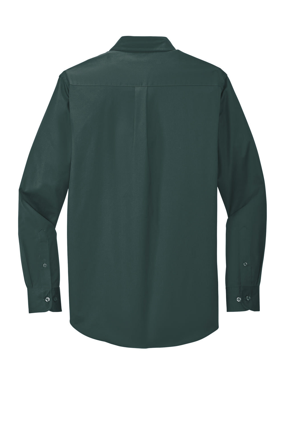 Port Authority S608/TLS608/S608ES Mens Easy Care Wrinkle Resistant Long Sleeve Button Down Shirt w/ Pocket Dark Green Flat Back