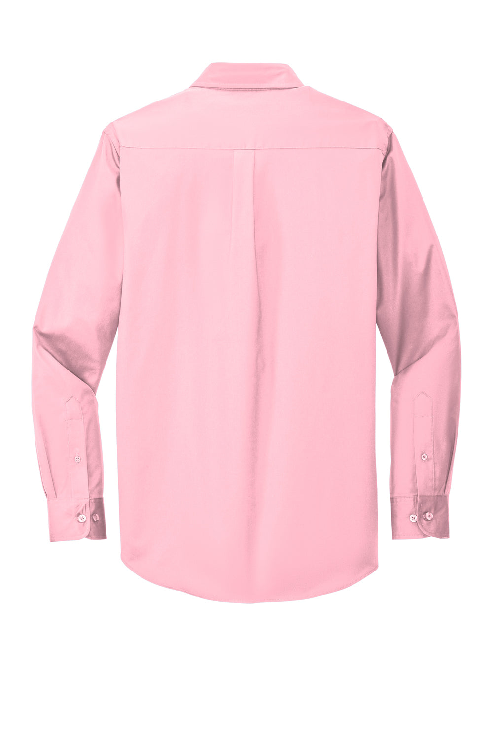 Port Authority S608/TLS608/S608ES Mens Easy Care Wrinkle Resistant Long Sleeve Button Down Shirt w/ Pocket Light Pink Flat Back