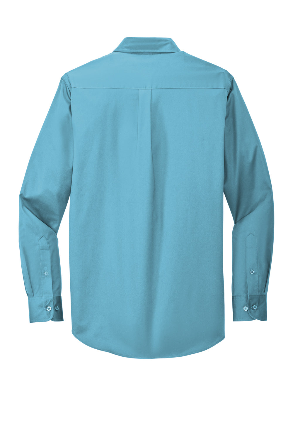 Port Authority S608/TLS608/S608ES Mens Easy Care Wrinkle Resistant Long Sleeve Button Down Shirt w/ Pocket Maui Blue Flat Back