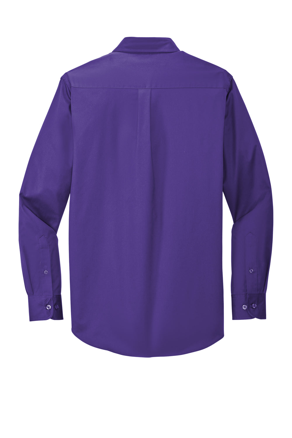 Port Authority S608/TLS608/S608ES Mens Easy Care Wrinkle Resistant Long Sleeve Button Down Shirt w/ Pocket Purple Flat Back