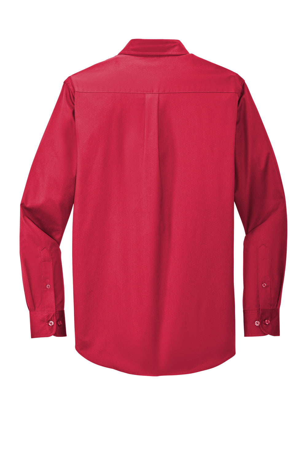 Port Authority S608/TLS608/S608ES Mens Easy Care Wrinkle Resistant Long Sleeve Button Down Shirt w/ Pocket Red Flat Back