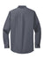 Port Authority S608/TLS608/S608ES Mens Easy Care Wrinkle Resistant Long Sleeve Button Down Shirt w/ Pocket Steel Grey Flat Back