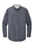 Port Authority S608/TLS608/S608ES Mens Easy Care Wrinkle Resistant Long Sleeve Button Down Shirt w/ Pocket Steel Grey Flat Front