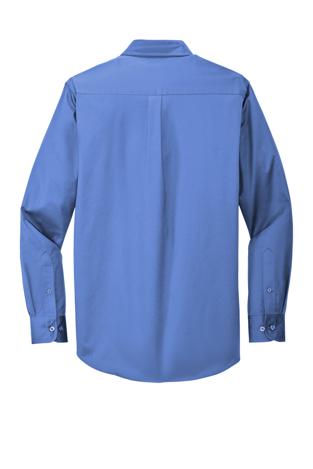 Port Authority S608/TLS608/S608ES Mens Easy Care Wrinkle Resistant Long Sleeve Button Down Shirt w/ Pocket Ultramarine Blue Flat Back