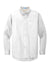 Port Authority S608/TLS608/S608ES Mens Easy Care Wrinkle Resistant Long Sleeve Button Down Shirt w/ Pocket White Flat Front