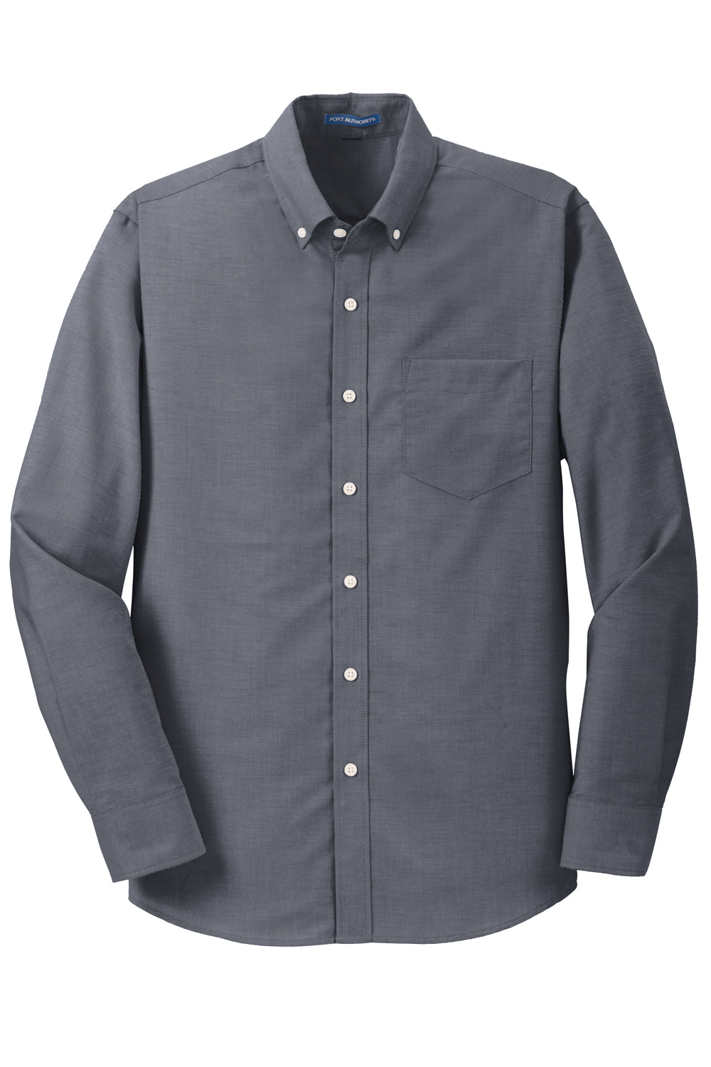 Port Authority S658/TS658 SuperPro Oxford Wrinkle Resistant Long Sleeve Button Down Shirt w/ Pocket Black Flat Front