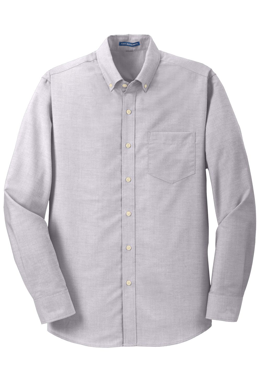 Port Authority S658/TS658 SuperPro Oxford Wrinkle Resistant Long Sleeve Button Down Shirt w/ Pocket Gusty Grey Flat Front