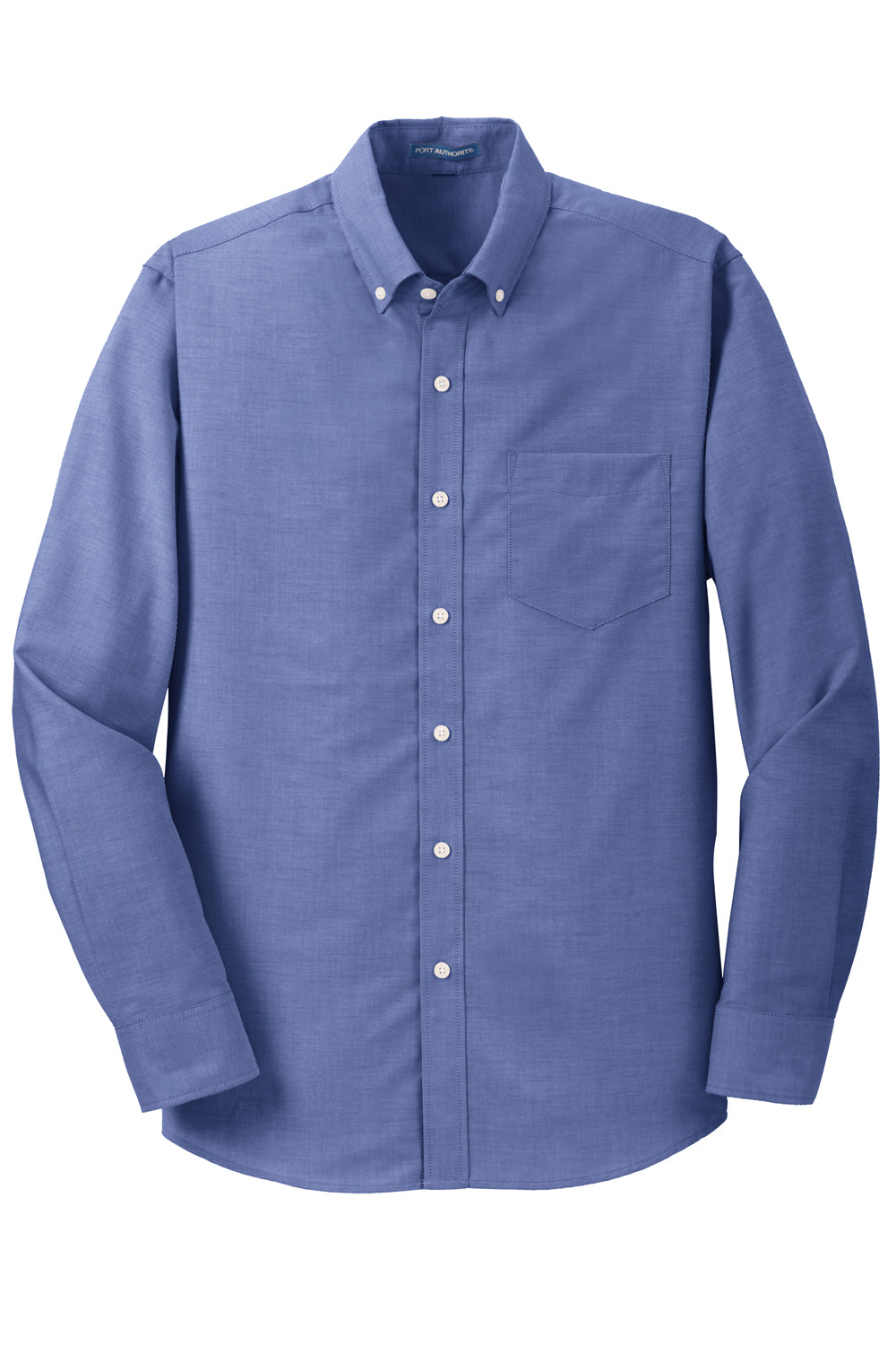 Port Authority S658/TS658 SuperPro Oxford Wrinkle Resistant Long Sleeve Button Down Shirt w/ Pocket Navy Blue Flat Front