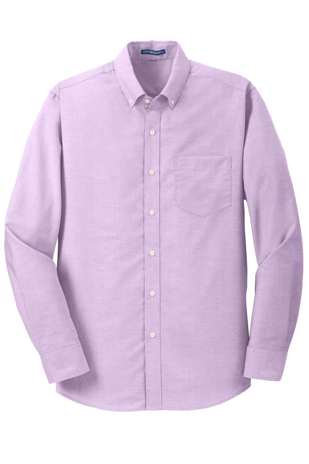 Port Authority S658/TS658 SuperPro Oxford Wrinkle Resistant Long Sleeve Button Down Shirt w/ Pocket Soft Purple Flat Front