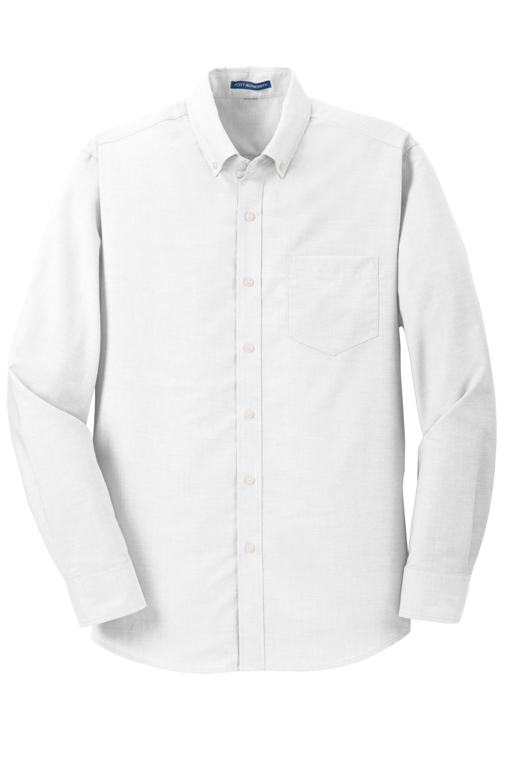 Port Authority S658/TS658 SuperPro Oxford Wrinkle Resistant Long Sleeve Button Down Shirt w/ Pocket White Flat Front