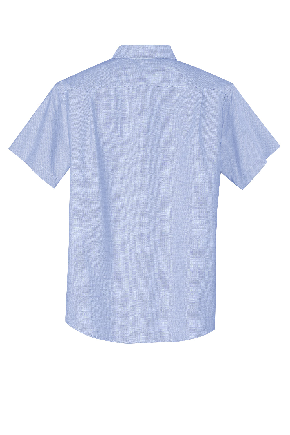 Port Authority S659 SuperPro Oxford Wrinkle Resistant Short Sleeve Button Down Shirt w/ Pocket Oxford Blue Flat Back