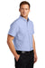Port Authority S659 SuperPro Oxford Wrinkle Resistant Short Sleeve Button Down Shirt w/ Pocket Oxford Blue 3Q