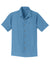 Port Authority S662 Mens Wrinkle Resistant Short Sleeve Button Down Camp Shirt w/ Pocket Celadon Blue Flat Front