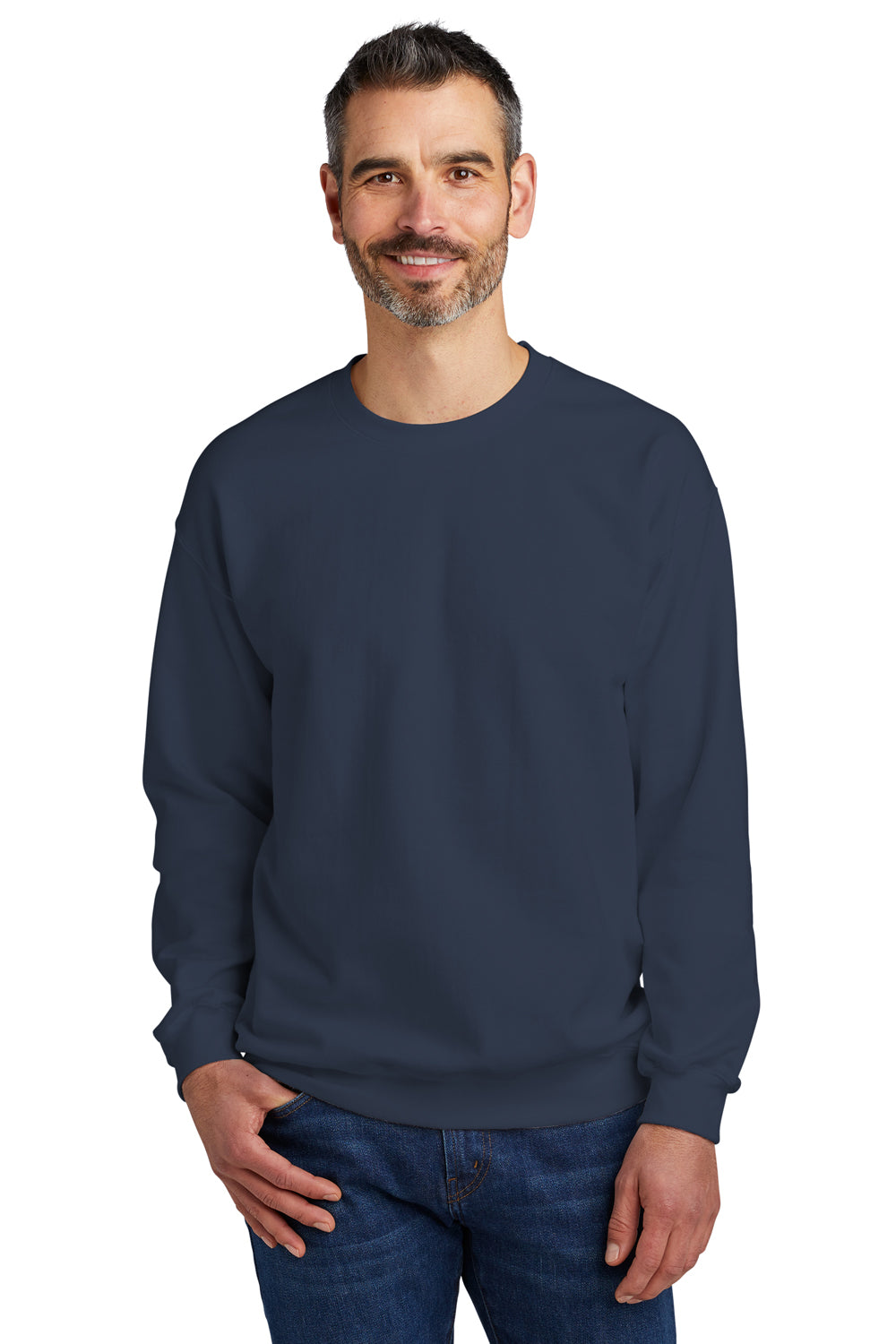 Gildan SF000 Softstyle Crewneck Sweatshirt Navy Blue Front