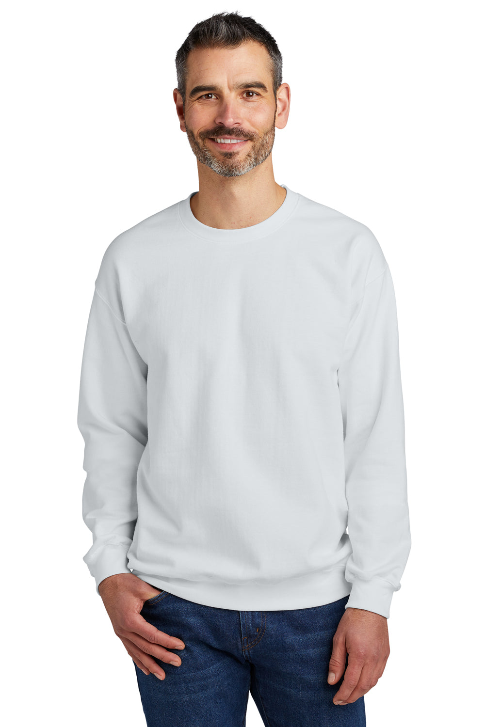 Gildan SF000 Softstyle Crewneck Sweatshirt White Front