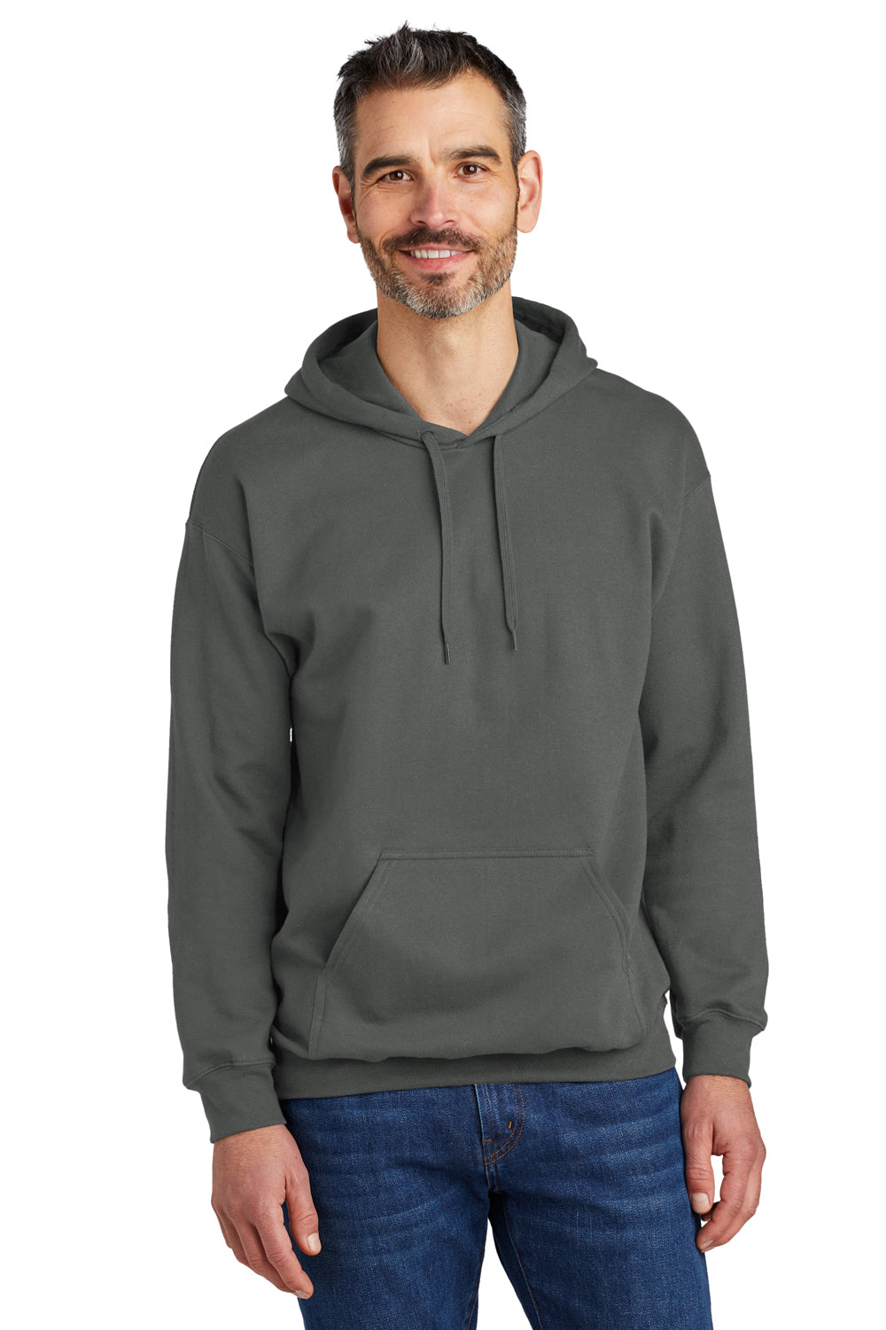 Gildan SF500 Softstyle Hooded Sweatshirt Hoodie Charcoal Grey Front