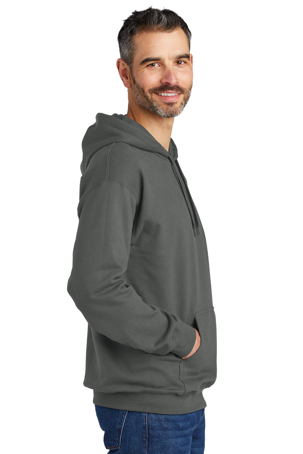 Gildan SF500 Softstyle Hooded Sweatshirt Hoodie Charcoal Grey Side