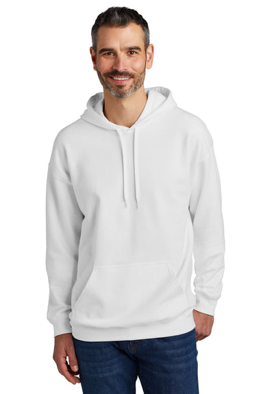 Gildan SF500 Softstyle Hooded Sweatshirt Hoodie White Front