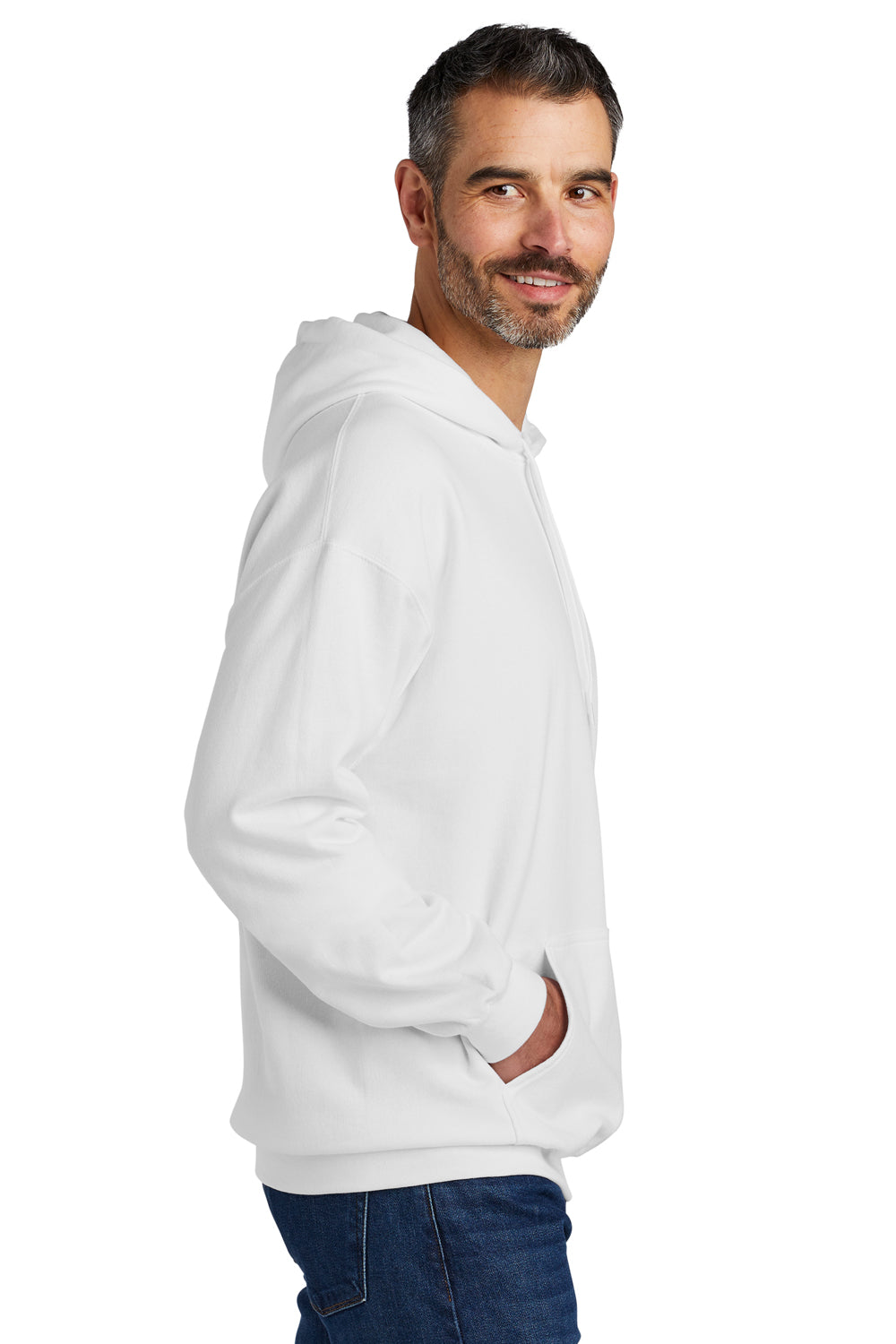 Gildan SF500 Softstyle Hooded Sweatshirt Hoodie White Side