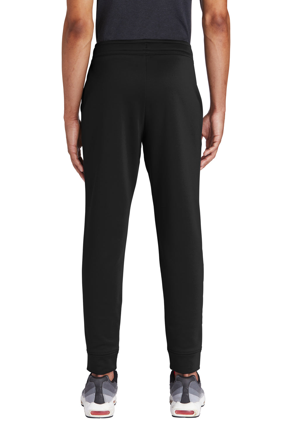 Sport-Tek ST233 Sport Wick Fleece Jogger Sweatpants w/ Pockets Black Back