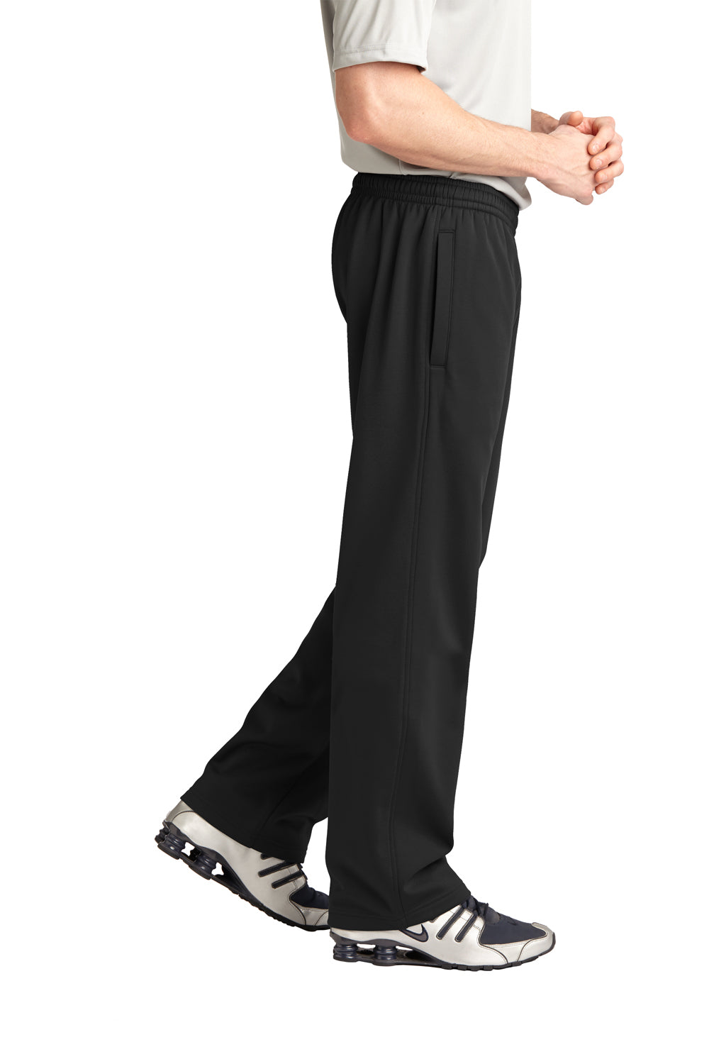 Sport-Tek ST237 Sport Wick Fleece Sweatpants w/ Pockets Black Side
