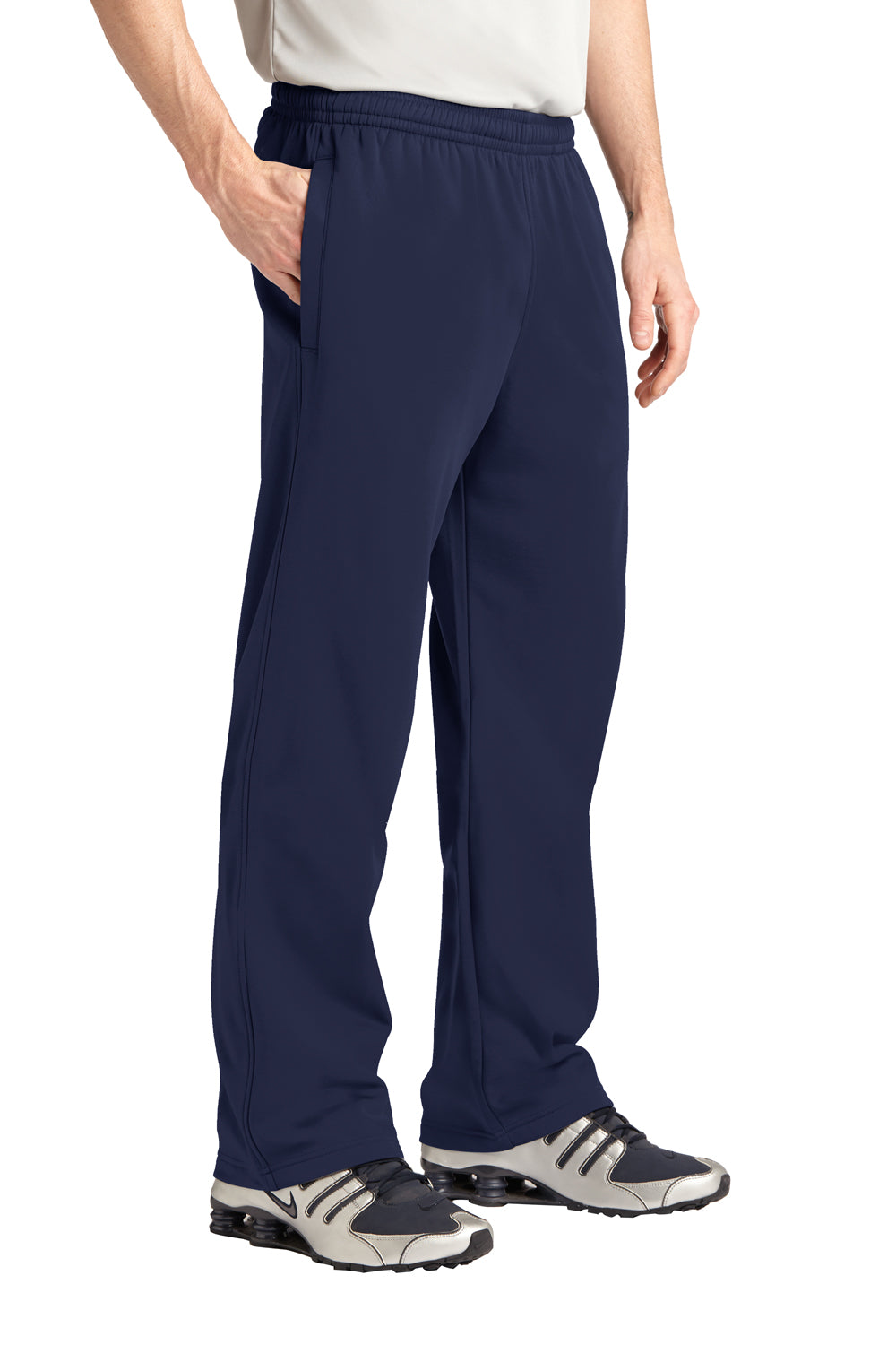 Sport-Tek ST237 Sport Wick Fleece Sweatpants w/ Pockets Navy Blue 3Q