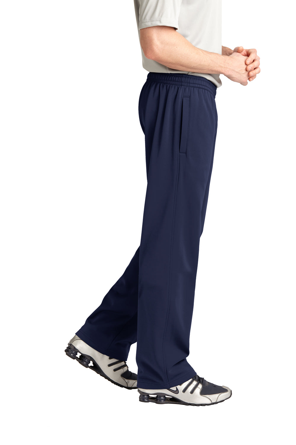 Sport-Tek ST237 Sport Wick Fleece Sweatpants w/ Pockets Navy Blue Side