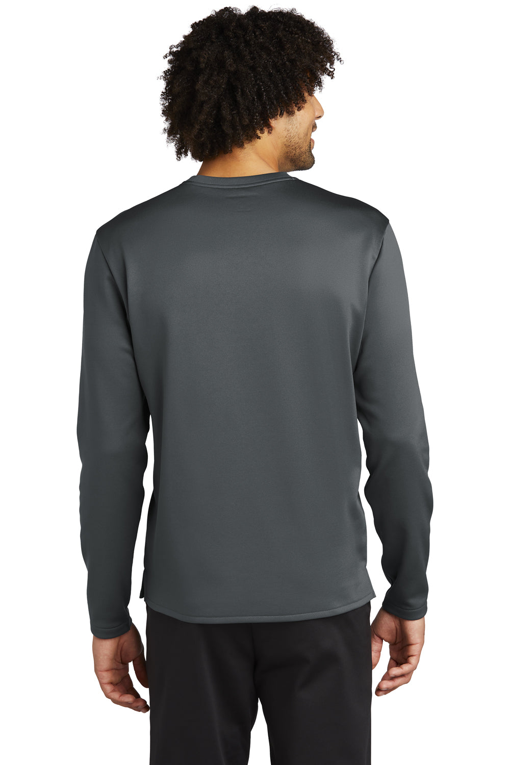 Sport-Tek Mens Fleece Crewneck Sweatshirt Dark Smoke Grey Side