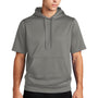 Sport-Tek Mens Moisture Wicking Fleece Short Sleeve Hooded Sweatshirt Hoodie - Dark Smoke Grey