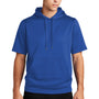Sport-Tek Mens Moisture Wicking Fleece Short Sleeve Hooded Sweatshirt Hoodie - True Royal Blue