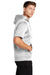 Sport-Tek Mens Fleece Short Sleeve Hooded Sweatshirt Hoodie White Side