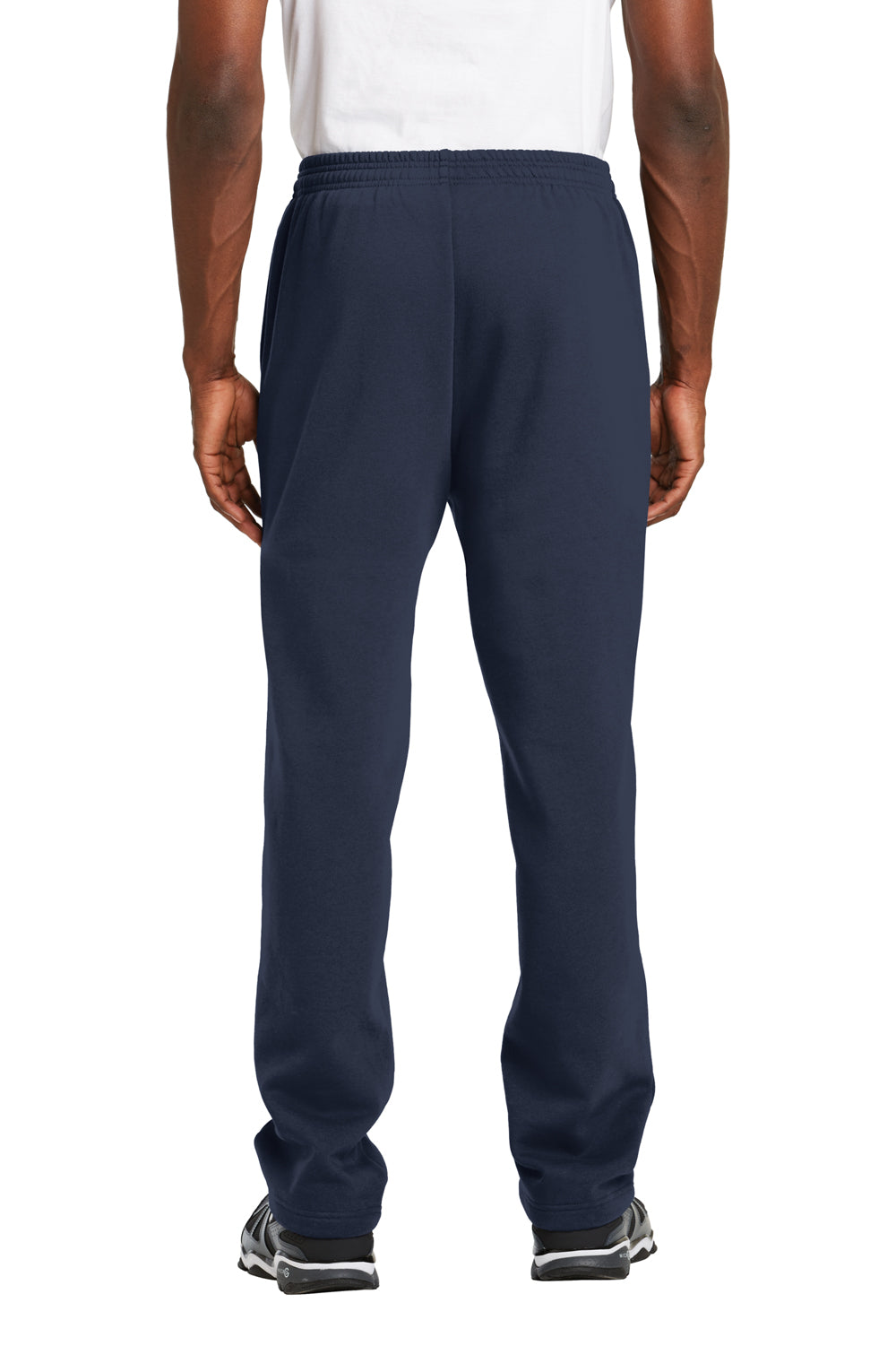 Sport-Tek ST257 Open Bottom Sweatpants w/ Pockets True Navy Blue Back