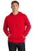 Sport-Tek Mens French Terry Hooded Sweatshirt Hoodie True Red Front
