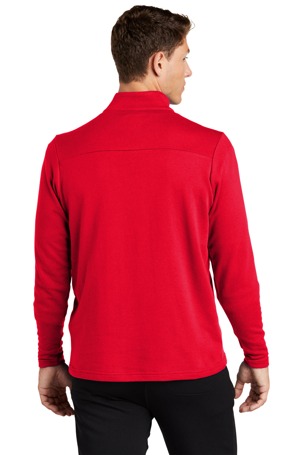 Sport-Tek Mens French Terry 1/4 Zip Sweatshirt True Red Side