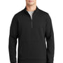 Sport-Tek Mens Triumph Fleece 1/4 Zip Sweatshirt - Black
