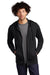 Sport-Tek Mens Moisture Wicking Fleece Full Zip Hooded Sweatshirt Hoodie Black Front
