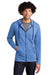 Sport-Tek Mens Moisture Wicking Fleece Full Zip Hooded Sweatshirt Hoodie Heather True Royal Blue Front
