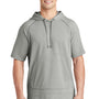 Sport-Tek Mens Moisture Wicking Fleece Short Sleeve Hooded Sweatshirt Hoodie - Heather Light Grey