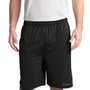 Sport-Tek Mens Moisture Wicking Tough Mesh Shorts w/ Pockets - Black