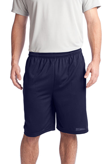 Sport-Tek ST312 PosiCharge Tough Mesh Shorts w/ Pockets True Navy Blue Front
