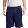 Sport-Tek Mens Moisture Wicking Tough Mesh Shorts w/ Pockets - True Navy Blue